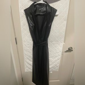 black leather maxi vest/dress